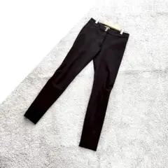B1722【H&M】ブラックスキニーパンツ/0/美脚/脚長効果/伸縮性/XS相当