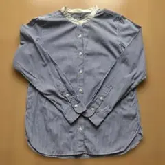 お値下げ！　無印良品　ストライプ バンドカラーシャツ Mサイズ