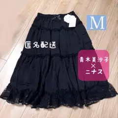 新品未使用✨️ 青木美沙子 しまむら 二ナス コラボ サテン切替ペチスカート Ｍ