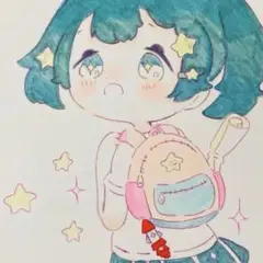 手書きイラスト　女の子　ふわふわ系