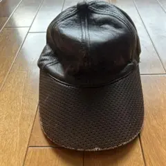 【mila schön】ブラウン レザー メッシュキャップ