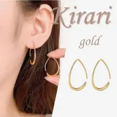 フックピアス フープピアス ドロップ ゴールド 大人 上品 華奢 106