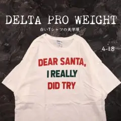 DELTA PRO WEIGHT 白Tシャツ メッセージ　サンタ