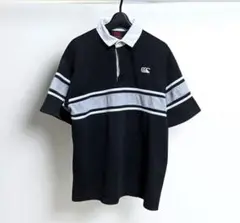 Canterbury ストライプ ポロシャツ ブラック