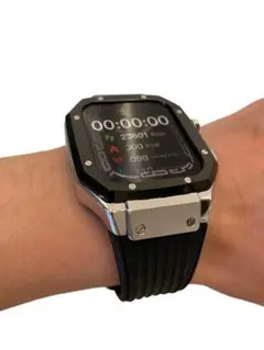 【即納】アップルウォッチ カバー Apple Watchラバーバンド 黒 銀