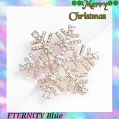 【人気✨】クリスマス 結晶 ブローチ コサージュ 雪 ラインストーン インポート