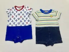 ミキハウス 半袖ロンパース 2枚セット 80