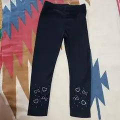 110cm ビジュー付き黒レギンス