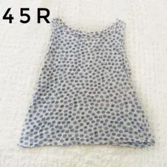 45R コットン　タンクトップ　シャツ　総柄　デザイン