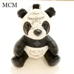 MCM エムシーエム バッグチャーム パンダモチーフ 白×黒 レザー