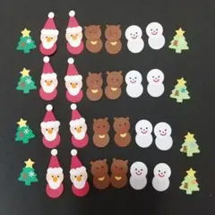 クラフトパンチパーツ まるっこクリスマス サンタ トナカイ 雪だるま ツリー