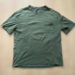 GU Tシャツ　オリーブグリーン メンズ　L シェルテック　無地