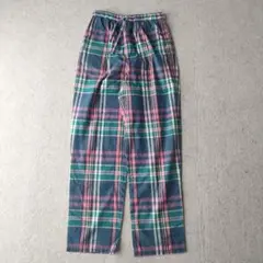 unknown チェック柄 パジャマパンツ コットン ポケット