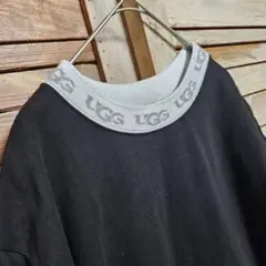 UGG /アグLIB LOGO JACQUARD TEE リブ Tシャツ XL