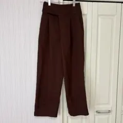 ブラウン ハイウエスト スラックス