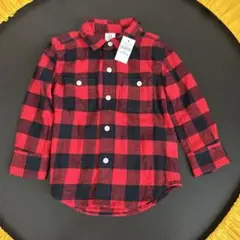 baby GAP レッド・ブラックチェック シャツ 90cm