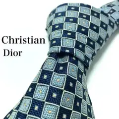 【美品】 Christian Dior ドット柄 ネイビー グレー シンプル