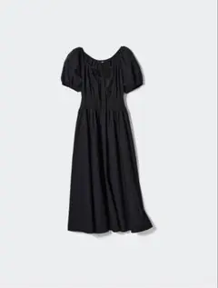 【1度のみ着用】UNIQLO 黒　ロングドレス　ワンピース