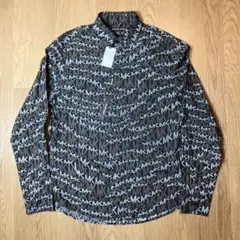 【未使用品】マイケルコース MK総柄 長袖 ドレスシャツ ブラック