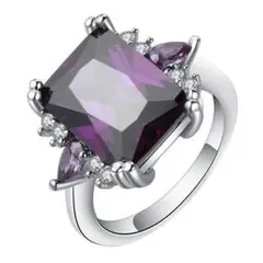 指輪 アメジスト ダイヤモンド ゴージャス かわいい 上品 大人 結婚 パープル