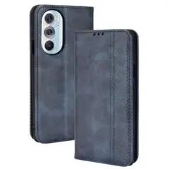 Moto Edge 30 Pro ケースダークブルー PU素材 手帳型ケース