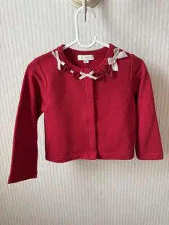 パンパンチュチュ　panpantutu リボン付き　カーディガン 90 レッド