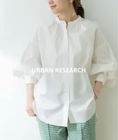 URBAN RESEARCH ボリュームスリーブ　バンドカラーシャツ