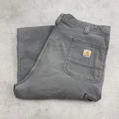 カーハート　ダックパンツ　ワークパンツ　Carhartt　古着　グレー　W40