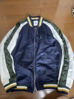カラーブロック スタジャン ネイビー