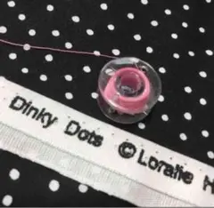 ロラライハリス生地　 Dinky Dotsブラック/ホワイト
