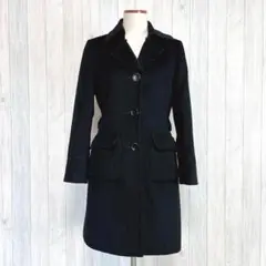 【SELFSERVICE】ロングコート アウター 黒 アンゴラ混 M 着回し