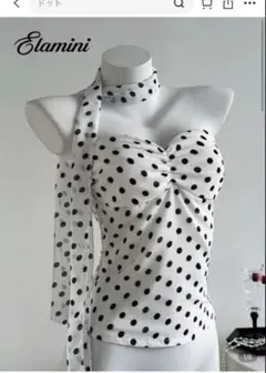 Elamini レディース ドットプリント ラッフル　SHIEN