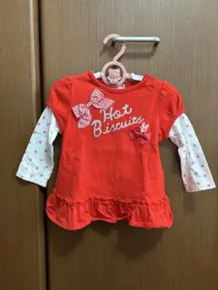 Hot Biscuits 赤 リボン付き Tシャツ