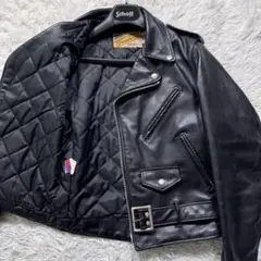 美品/希少✨schott ライダースジャケット ダブル 本革 ブラック 618