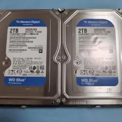 【新古品使用時間10時間以内】HDD 2TB 3.5インチ✕2個