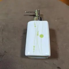 陶器製ソープディスペンサー　歯ブラシスタンド　 白 緑