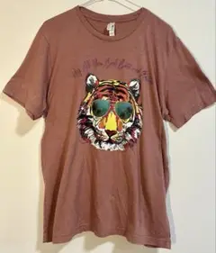 メンズレディース古着☻BELLA+CANVAS タイガー　カラフル　TシャツL☻