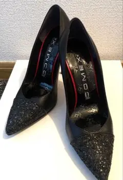 美品　COMEX ブラック グリッター ハイヒール