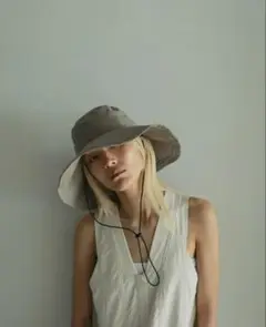 未使用タグ付⭐︎anuke Stich Brim Hat ステッチハット　オリーブ