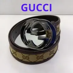 LV05 グッチ インターロッキングG ベルト 85サイズ GGキャンバス