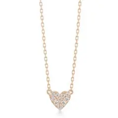 AHKAH ♡ハートパヴェ♡ネックレスピンクゴールド