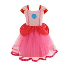 【新品・未使用】キッズ 子供 ピーチ姫 ハロウィン 仮装 ワンピース ドレス
