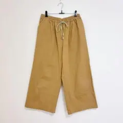 クリカ　ワイドパンツ　L ベージュ　ウエストゴム　コットン　100% ゆったり