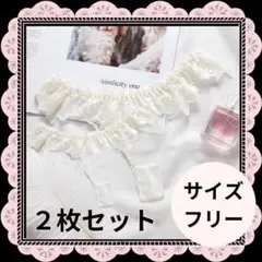 【2枚セット】Tバックショーツ 白 シースルー セクシー 花柄 ショーツ　レース