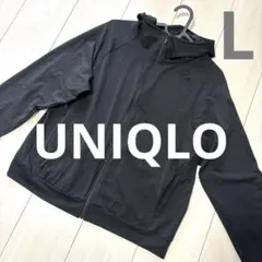 ユニクロ　エアリズムUVカットメッシュパーカー　(リラックス長袖) ブラック
