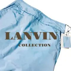 【未着用タグ付き】【LANVIN 】個性的！ナイロンスカート水色Mサイズ　日本製