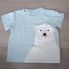 北極熊プリント 水色Tシャツ 80 無印良品