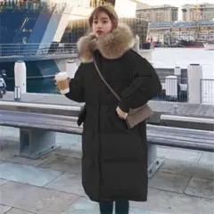 レディース ファー付きフード ロングダウンコート アウター 新品 防寒