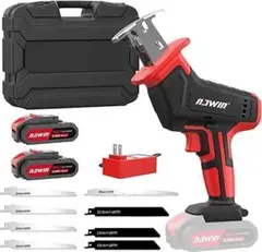 20V充電式レシプロソー 2.0Ahバッテリー2個付 DIY 木材・金