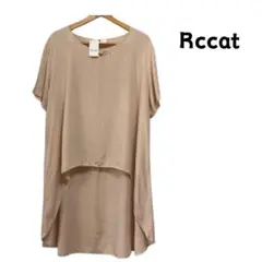【新品】 Rccat ベージュ 半袖チュニック リネン ブラウス